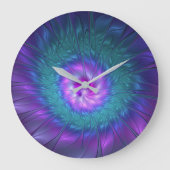 Abstrakte Blumenbeauty Fraktal Kunst, Dichtung und Große Wanduhr (Vorderseite)