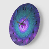 Abstrakte Blumenbeauty Fraktal Kunst, Dichtung und Große Wanduhr (Winkel)