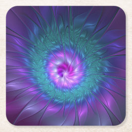 Abstrakte Blumenbeauty Fraktal Kunst, Dichtung und Rechteckiger Pappuntersetzer