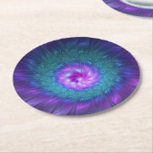 Abstrakte Blumenbeauty Fraktal Kunst, Dichtung und Runder Pappuntersetzer (Angewinkelt)