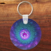 Abstrakte Blumenbeauty Fraktal Kunst, Dichtung und Schlüsselanhänger (Rückseite)
