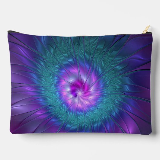 Abstrakte Blumenbeauty Fraktal Kunst, Dichtung und Zubehörtasche (Rückseite)