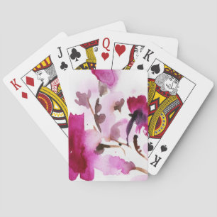 Abstrakte Blumenbilder 4 Spielkarten