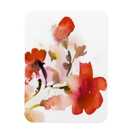 Abstrakte Blumenbilder in Aquarellen Magnet (Vertikal)