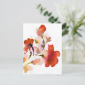 Abstrakte Blumenbilder in Aquarellen Postkarte (Stehend Vorderseite)