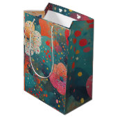 Abstrakte Blumenbilder Mittlere Geschenktüte (Rückseite Schrägansicht)