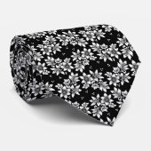 Abstrakte Blumenbilder Schwarz/Weiß Kunst, Dichtun Krawatte (Gerollt)
