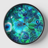Abstrakte Blumenblauer Aquamariner Blaue Blume Blu Uhr (Vorderseite)