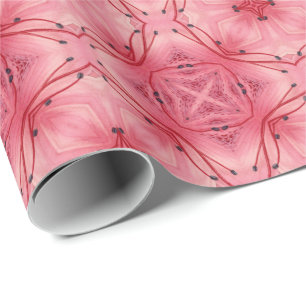 Abstrakte Blumenblüten in sanftem Korallenrosa Geschenkpapier