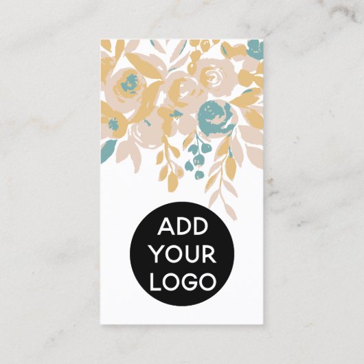 abstrakte Blumendekoration hello Drehbuch Visitenkarte (Rückseite)