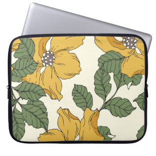 Abstrakte Blumeneleganz, nahtloser Hintergrund Laptopschutzhülle