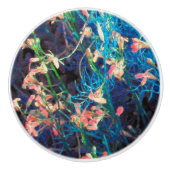 Abstrakte Blumenfantasie Keramikknauf (Vorderseite)