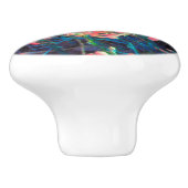 Abstrakte Blumenfantasie Keramikknauf (Seitenansicht)