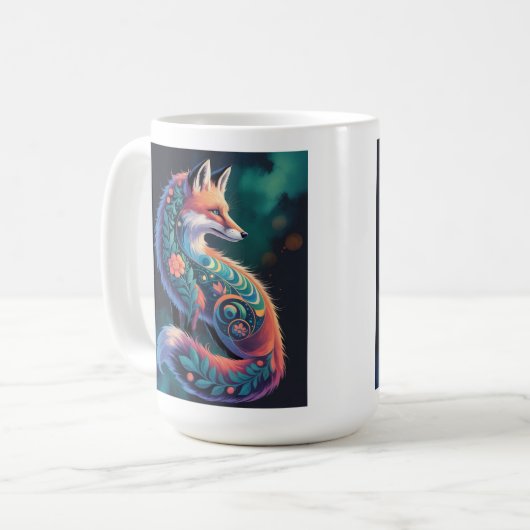 Abstrakte Blumenfosse Art Kaffeetasse (Vorderseite Links)