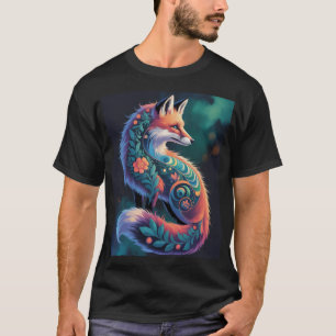 Abstrakte Blumenfosse Art Lebhafter Verzierter F T-Shirt