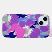 Abstrakte Blumenfreude - Lila und grau Case-Mate iPhone Hülle (Rückseite (Horizontal))