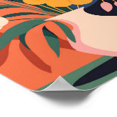 Abstrakte Blumenfreuden blühen in Bewegung Poster (Ecke)