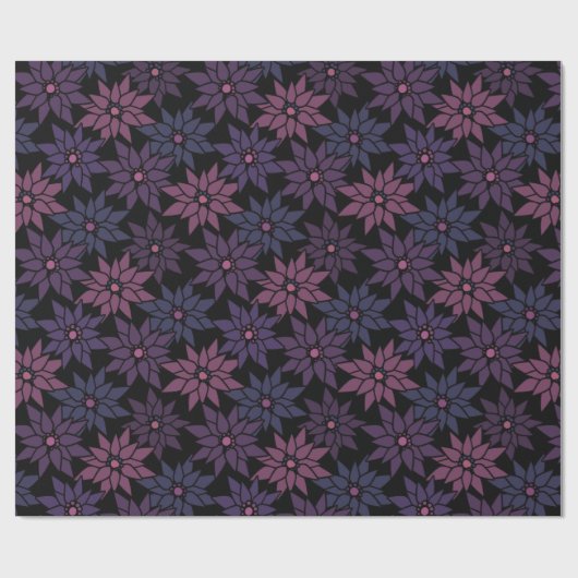 Abstrakte blumengeschmückte Blume romantisches Mus Geschenkpapier (Flach)