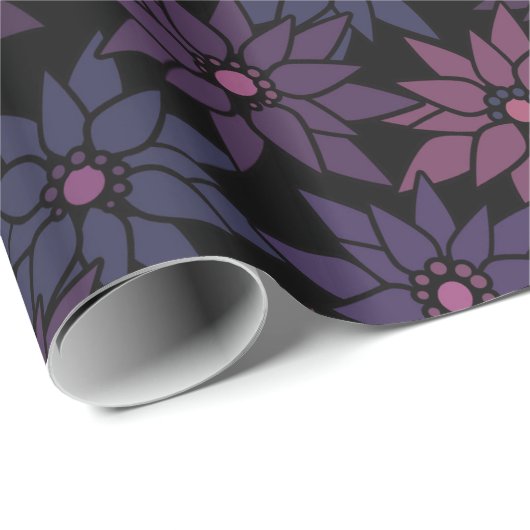 Abstrakte blumengeschmückte Blume romantisches Mus Geschenkpapier (Rolleneckpunkt)