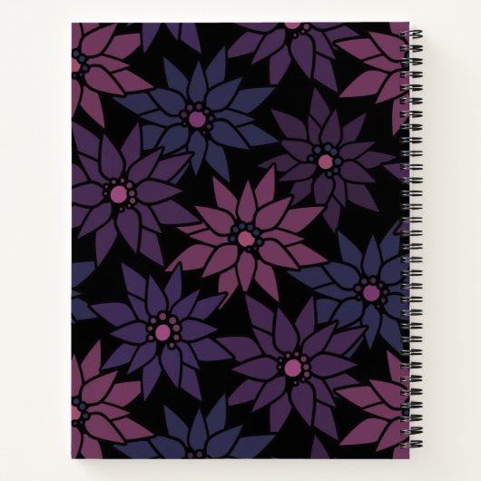 Abstrakte blumengeschmückte Blume romantisches Mus Notizblock (Rückseite)