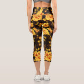 Abstrakte Blumenglastextur Capri Leggings (Rückseite)