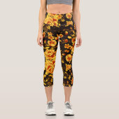 Abstrakte Blumenglastextur Capri Leggings (Vorderseite)