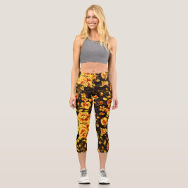 Abstrakte Blumenglastextur Capri Leggings