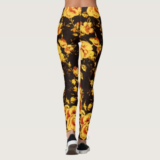 Abstrakte Blumenglastextur Leggings (Rückseite)
