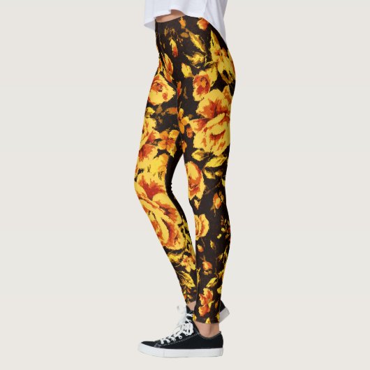 Abstrakte Blumenglastextur Leggings (Links)