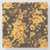 Abstrakte Blumenglastextur Steinuntersetzer (Vorderseite)