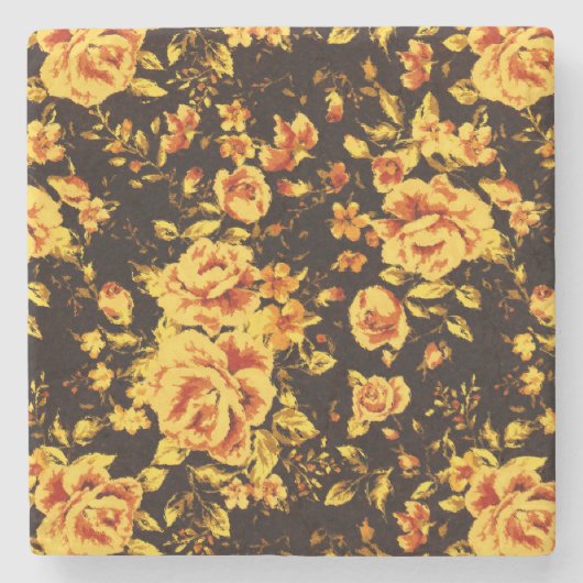 Abstrakte Blumenglastextur Steinuntersetzer (Vorderseite)