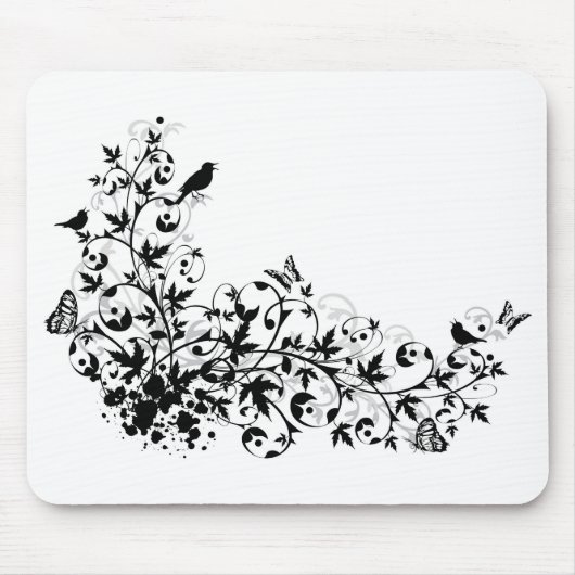 abstrakte Blumengrenze Mousepad (Vorne)