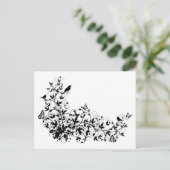 abstrakte Blumengrenze Postkarte (Stehend Vorderseite)