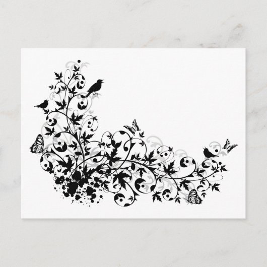 abstrakte Blumengrenze Postkarte (Vorderseite)