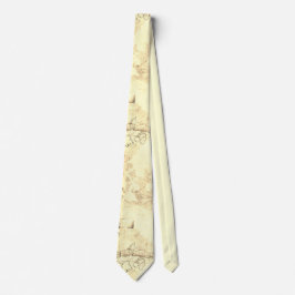 Abstrakte Blumengrunge Mute Ochre Farben Neck Tie Krawatte