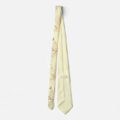 Abstrakte Blumengrunge Mute Ochre Farben Neck Tie Krawatte (Rückseite)