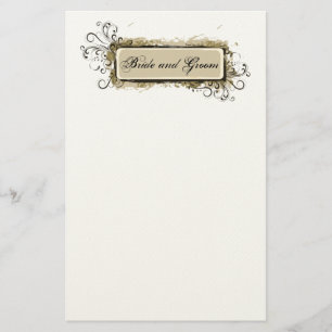 Abstrakte Blumenhochzeit Briefpapier