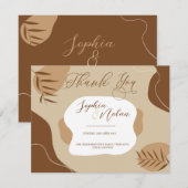 Abstrakte Blumenhochzeit Dankeschön-Karte Dankeskarte (Vorne/Hinten)