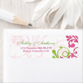 Abstrakte Blumenhochzeiten-Rücksendeadressen-Aufkl (Insitu)