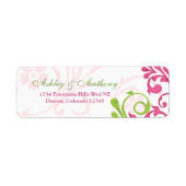 Abstrakte Blumenhochzeiten-Rücksendeadressen-Aufkl (Vorne)