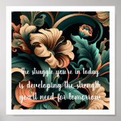 Abstrakte Blumeninspirierung und Festigkeit Poster (Vorne)