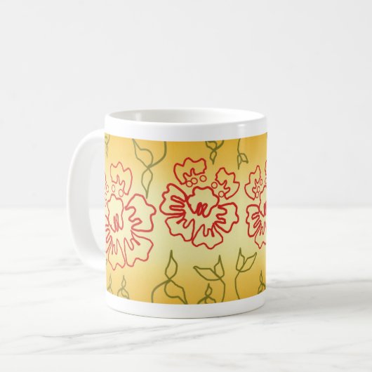 Abstrakte Blumenkaffee-Tasse Kaffeetasse (Vorderseite Links)