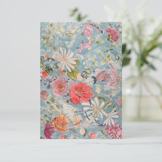 Abstrakte Blumenkarte Dankeskarte (Stehend Vorderseite)