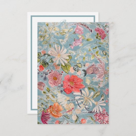 Abstrakte Blumenkarte Dankeskarte (Vorne/Hinten)