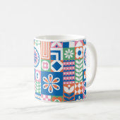 Abstrakte Blumenkarte. Nahtloses Folklore-Muster. Kaffeetasse (VorderseiteRechts)