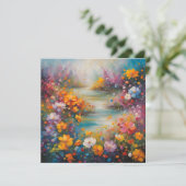 Abstrakte Blumenkunst Karte (Stehend Vorderseite)