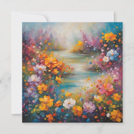 Abstrakte Blumenkunst Karte (Vorderseite)