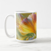 Abstrakte Blumenkunst mit gelben Blütenblättern Kaffeetasse (Links)