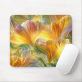 Abstrakte Blumenkunst mit gelben Blütenblättern Mousepad (Mit Mouse)