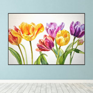 Abstrakte Blumenkunst mit skulpturalen Blüten Leinwanddruck